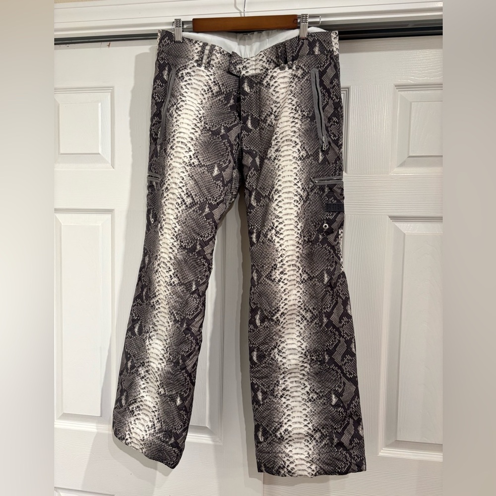 Bogner Black and White Snake Print Pants